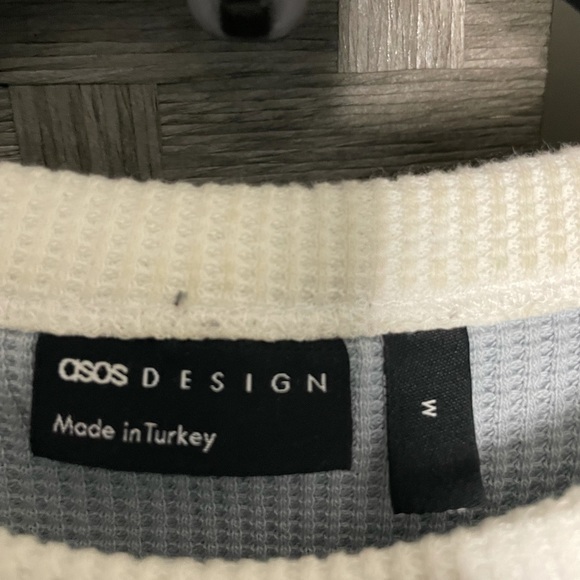 ASOS Design size M Light Blue Textured Short Sleeve Shirt - Picture 3 of 4